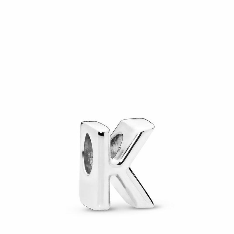 Pandora Letter K Charm - Sterling Silver - Canada | ZQ7617RA